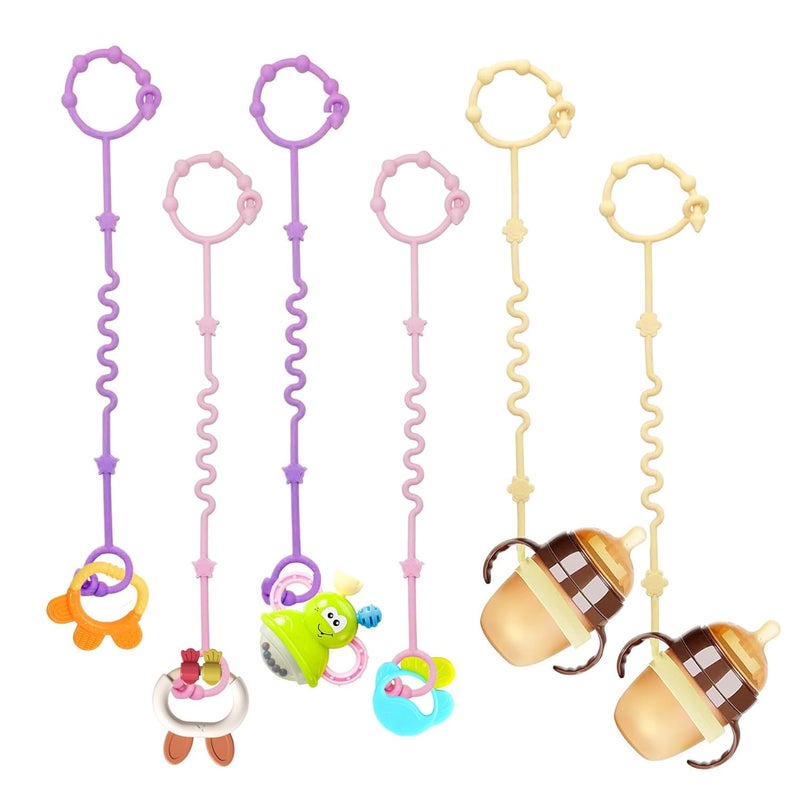 Toy Straps for Baby, Silicone Setpacifier Clip,Applies to Car Seat Teether,High Chair,Stroller Accessories,Baby Clips,Cribs,Rocking Chair (Multicolored)
